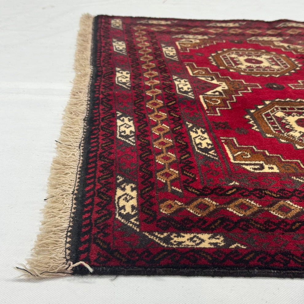 Baluchi Aqsi Handmade Crimson Medallion Mat