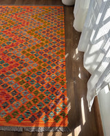 Earth-Toned Multicolor Flatweave Kilim