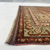 Vintage Earth-Tone Tribal Geometric Wool Mat