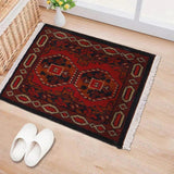 Maroon Lattice Threshold Carpet