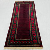 Deep Burgundy Baluchi Handmade Bordered Mat