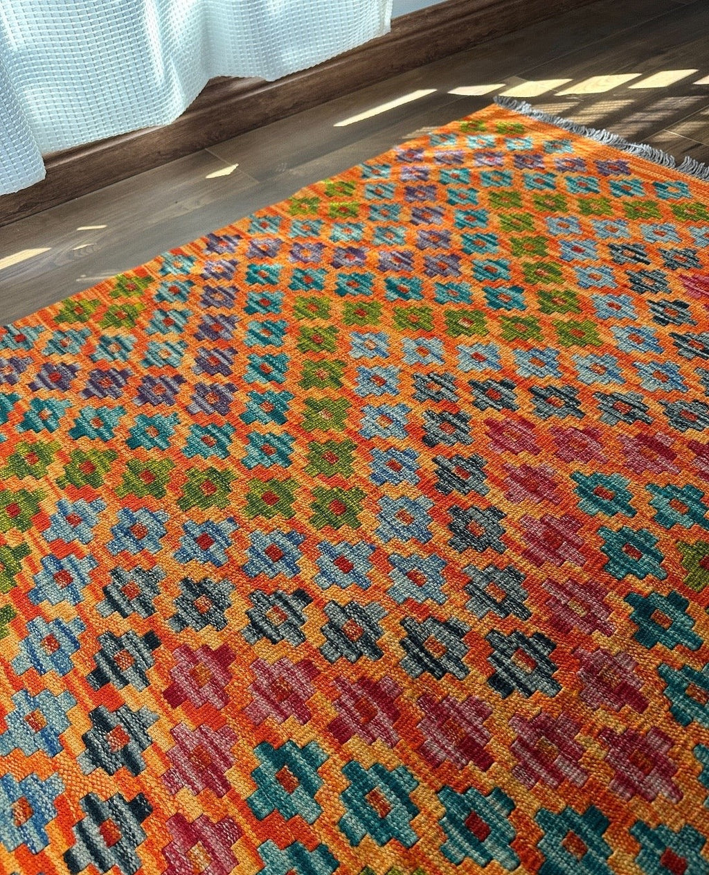 Earth-Toned Multicolor Flatweave Kilim