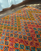 Earth-Toned Multicolor Flatweave Kilim