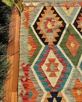 Geometric Diamond Grid Kilim
