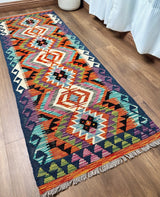 Bright Multi-Color Tribal Flatweave Kilim