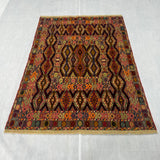 Classic Baluchi Geometric Repeat Motif Amber Mat