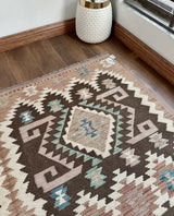 Brown Tribal Flatweave Kilim