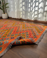 Earth-Toned Multicolor Flatweave Kilim