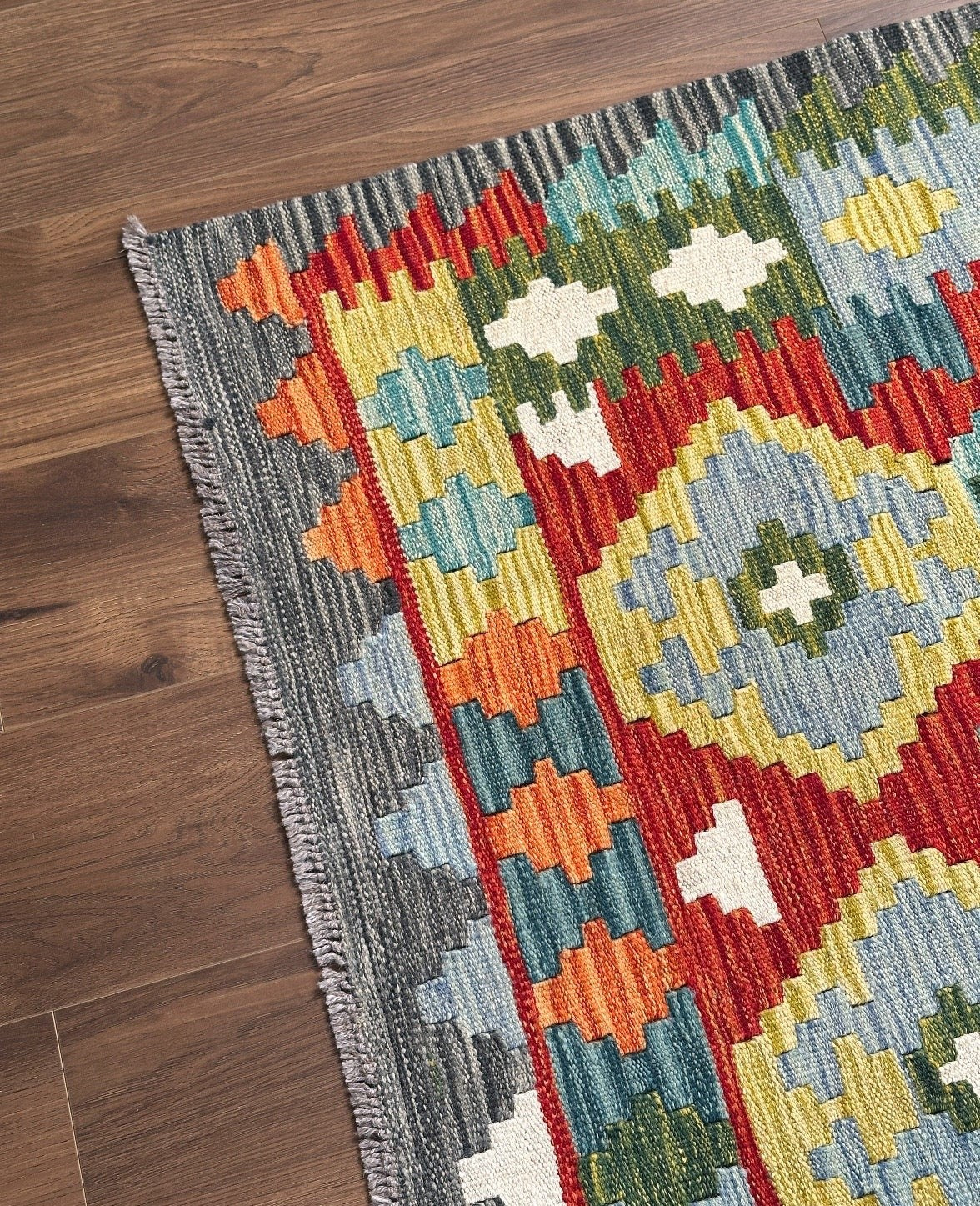 Kazak Diamond Medallion Kilim