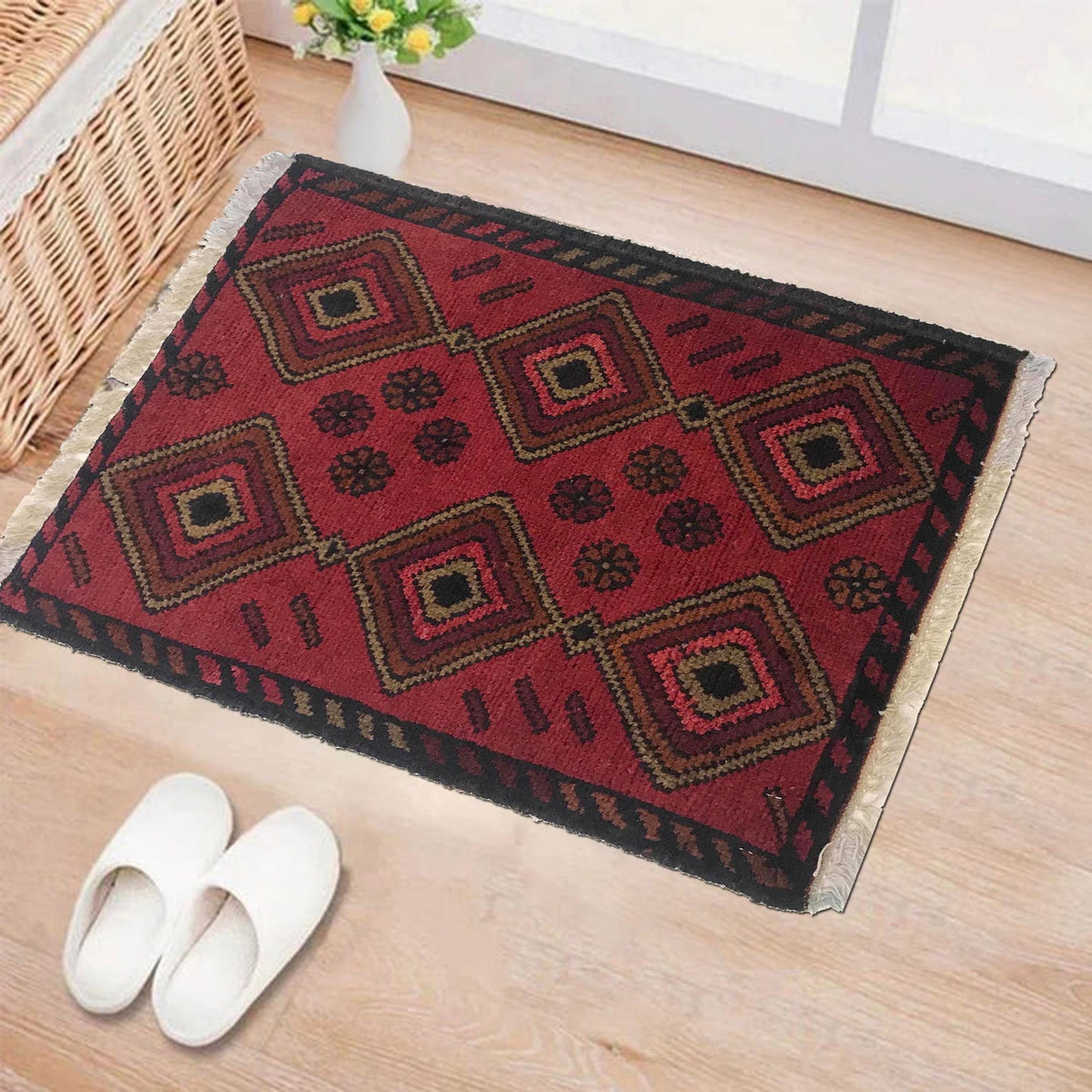 Geometric Dice-Cluster Accent Rug