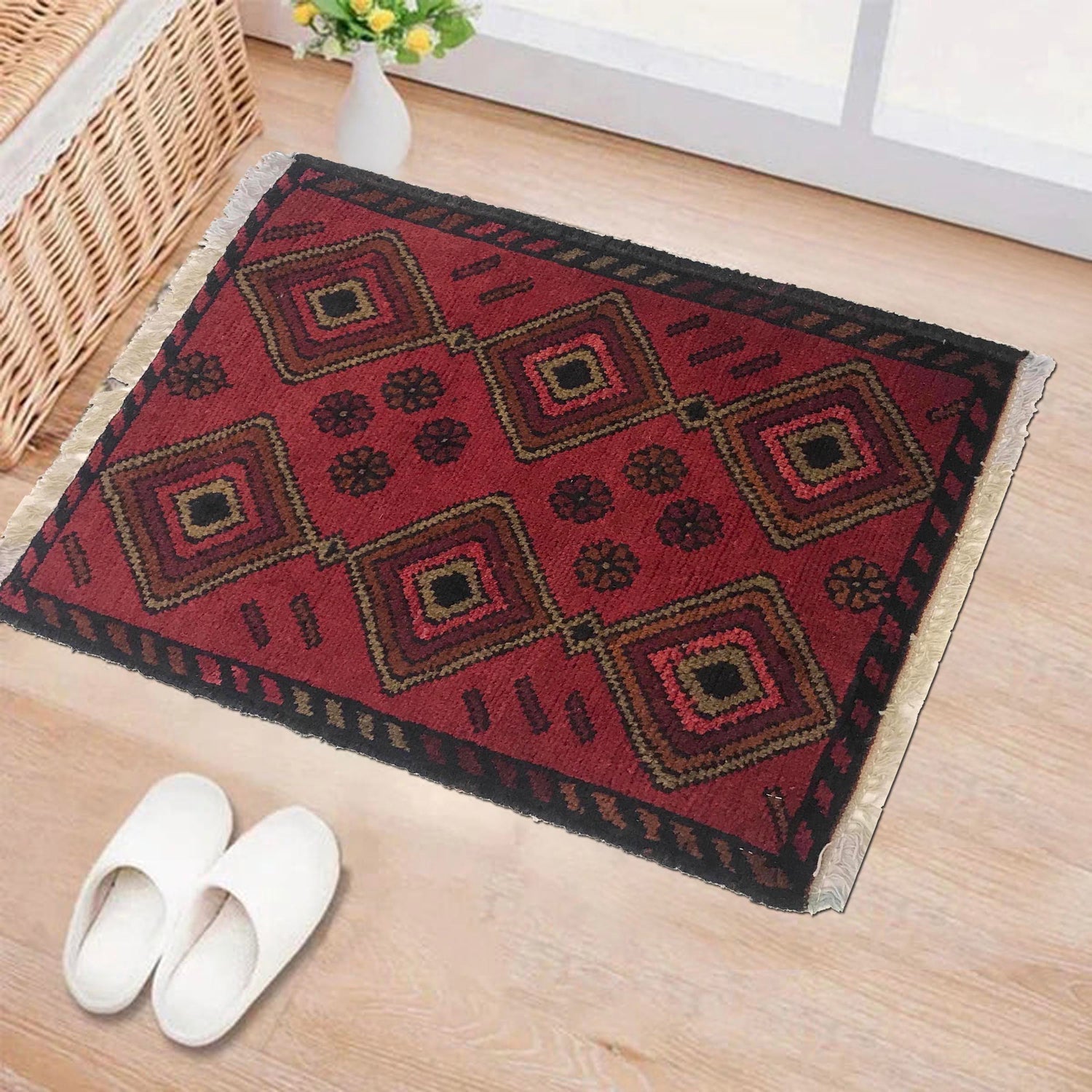 Geometric Dice-Cluster Accent Rug