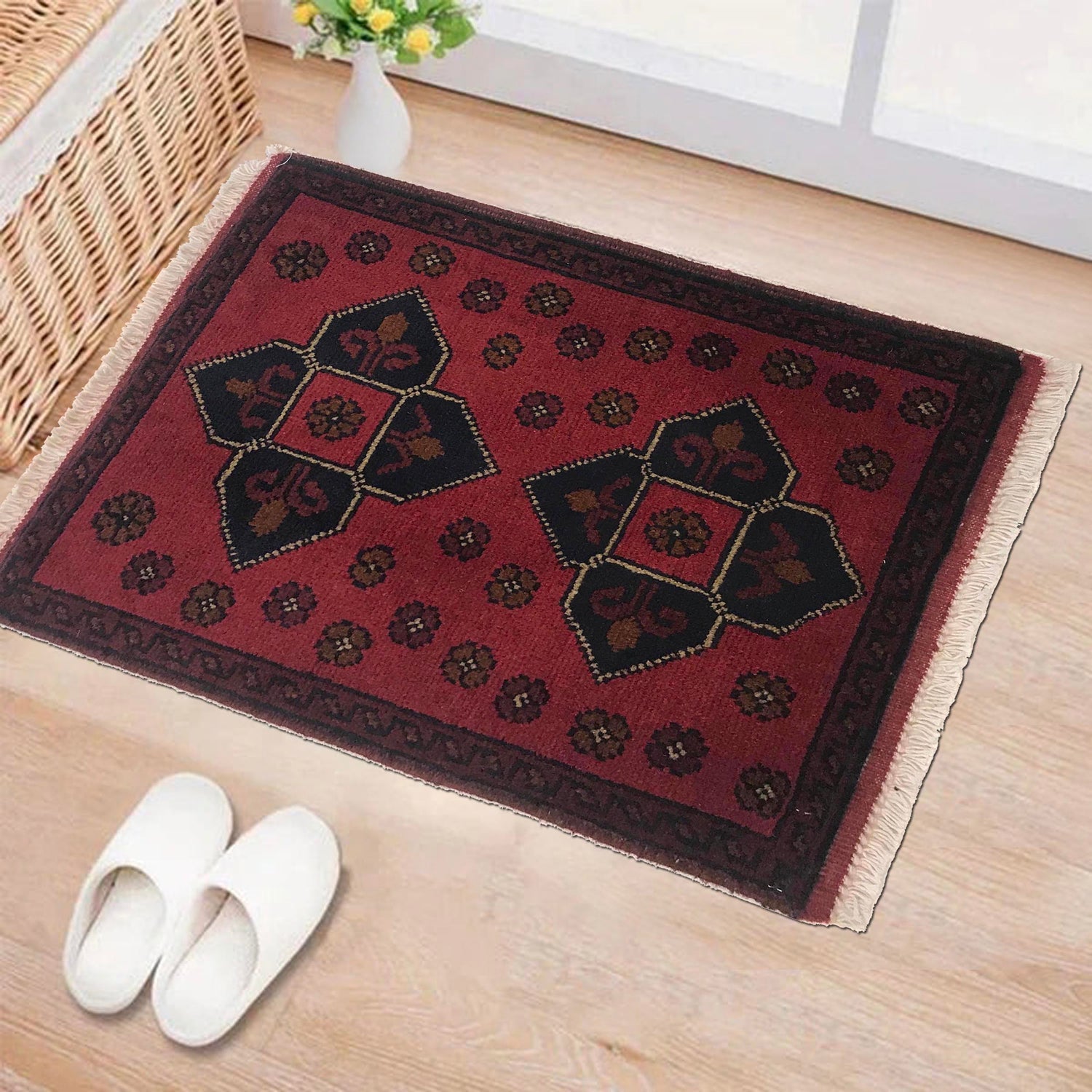 Clover-Leaf Ruby Foyer Mat