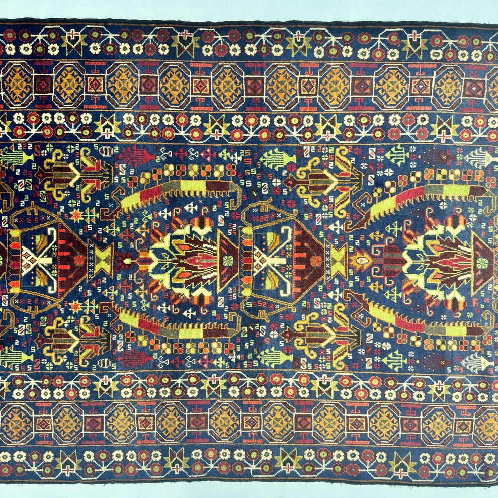 Vintage Multicolored Mosaic Geometric Runner Mat
