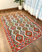 Kazak Hexagonal Lattice Kilim