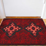 Clover-Leaf Ruby Foyer Mat