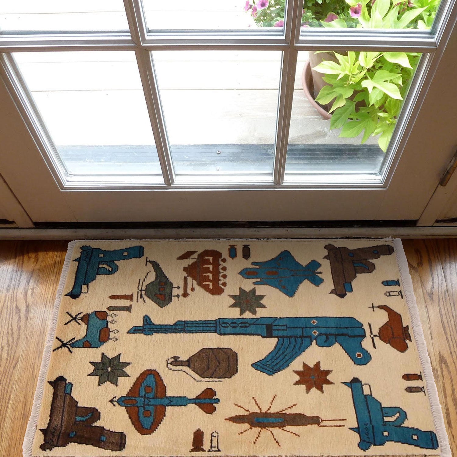 Terracotta Silhouette Accent War Rug