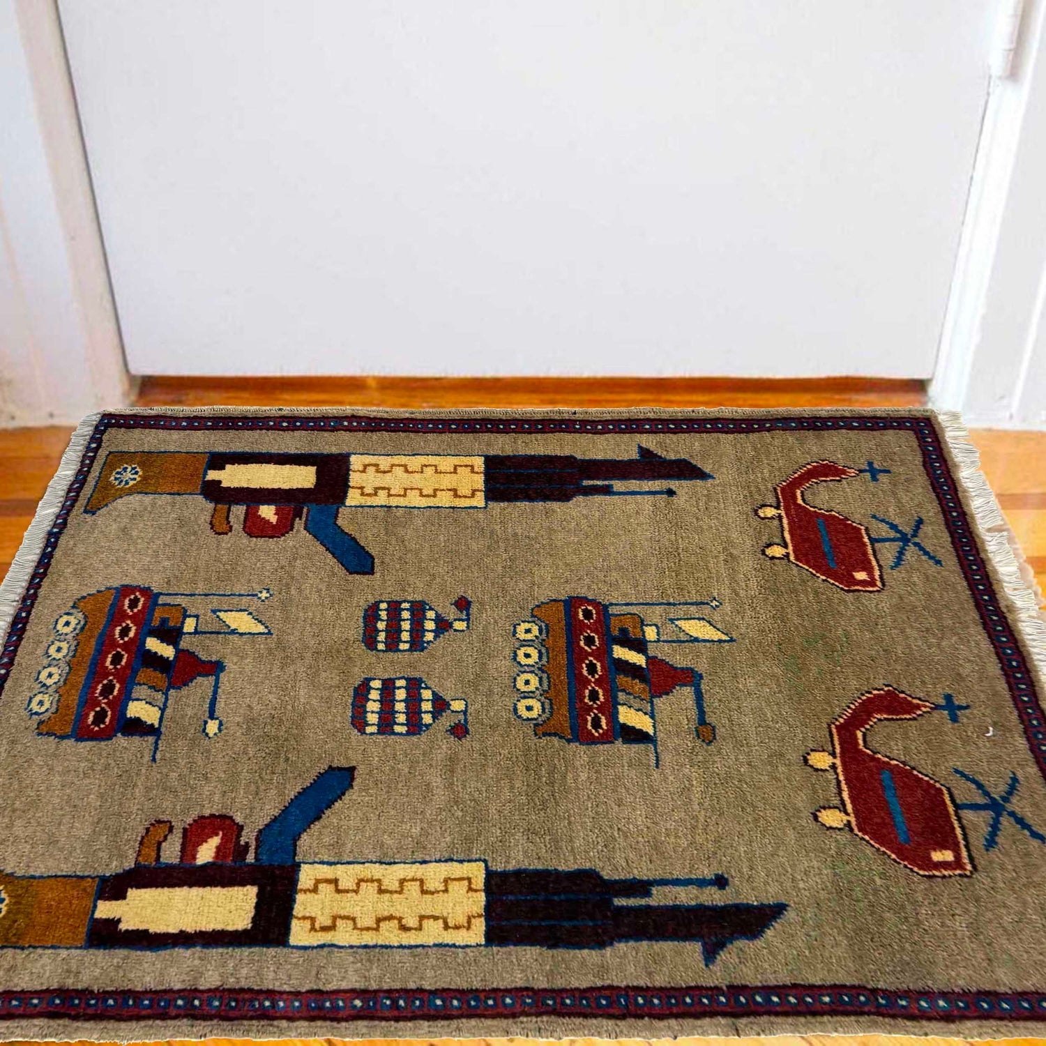 Terracotta Silhouette Accent War Rug