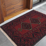 Burgundy Diamond-Core Floorcloth