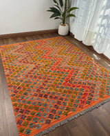 Tribal Sawtooth Cell Kilim