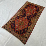 Rustic Terracotta and Navy Tribal Geometric Mat