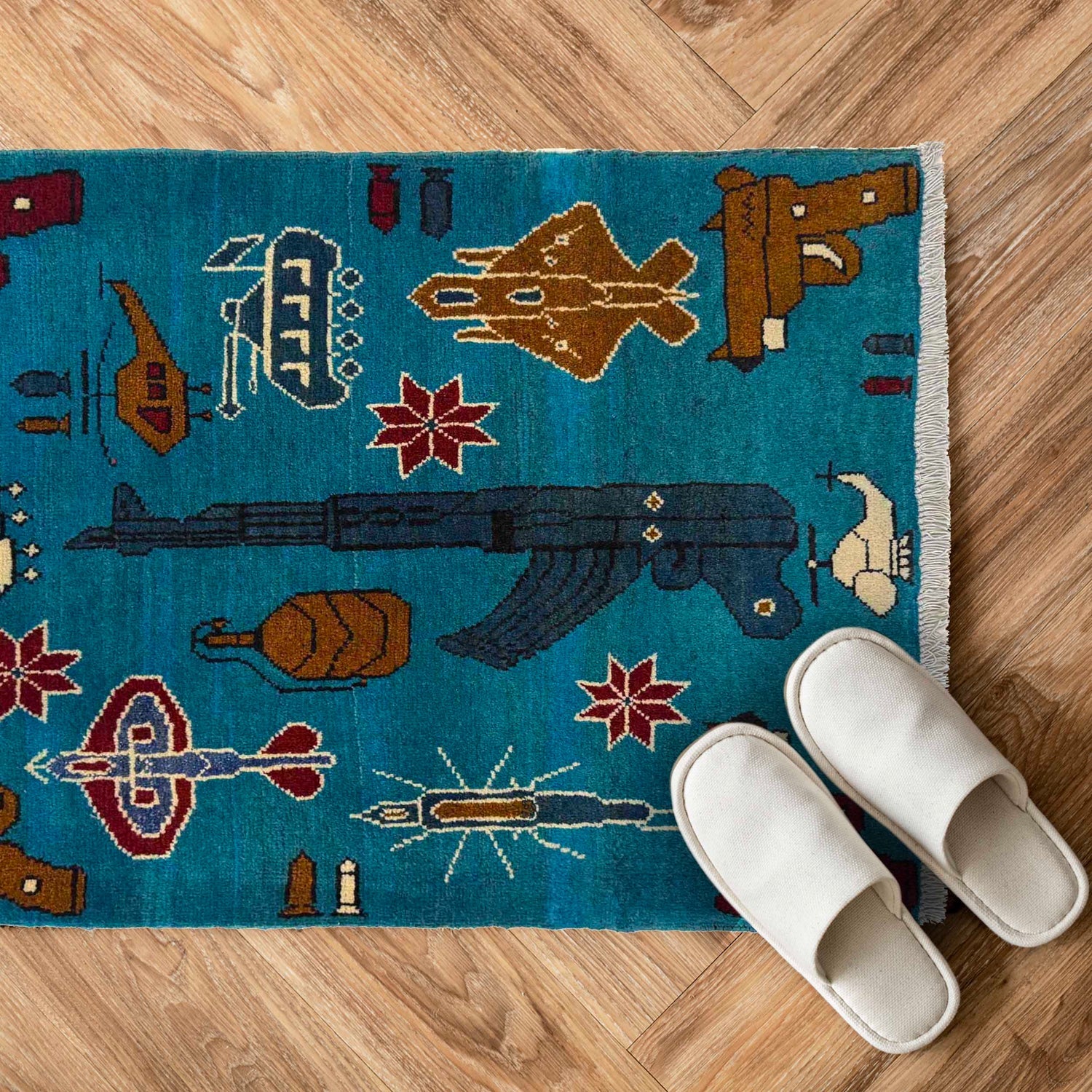 Terracotta Silhouette Accent War Rug