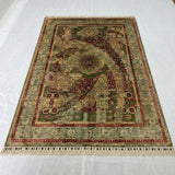 Kashan Lattice Abrash Medallion Area Rug