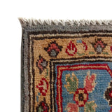 Kazak Geometric Medallion Runner Rug