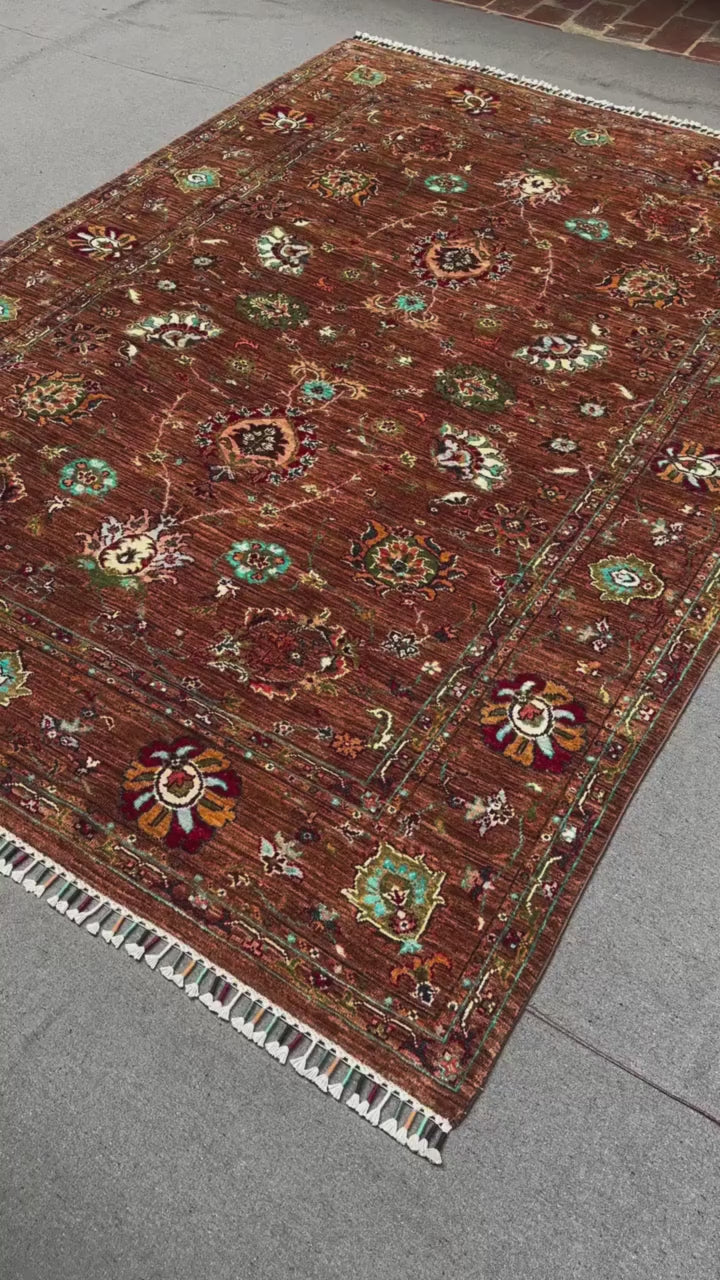Copper Palmette Area Rug