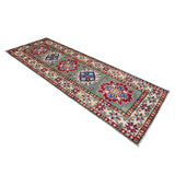 Kazak Geometric Star Medallion Runner Rug