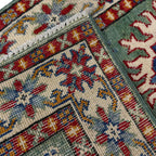 Kazak Geometric Star Medallion Runner Rug