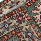 Kazak Geometric Star Medallion Runner Rug