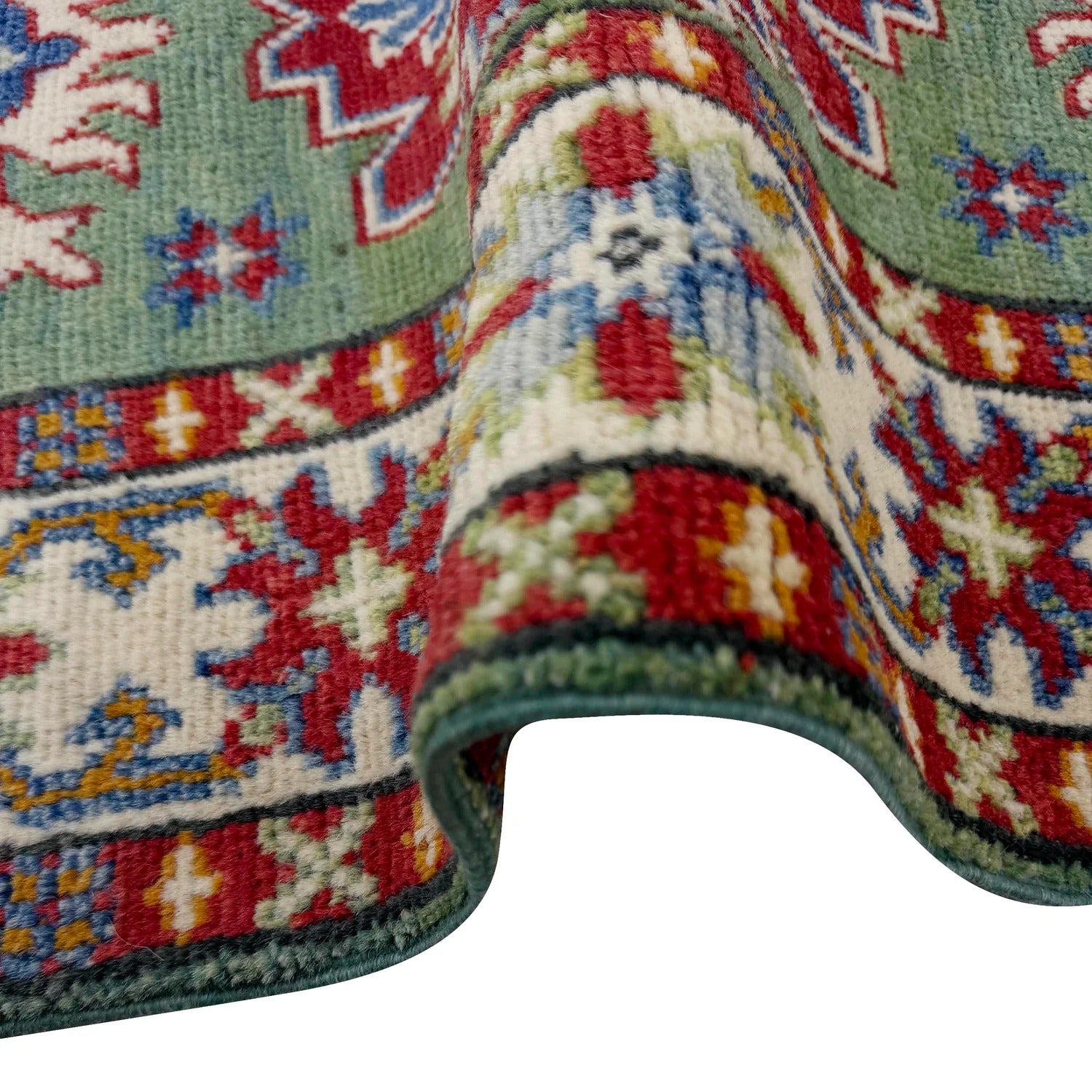 Kazak Geometric Star Medallion Runner Rug