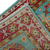 Turquoise Blue & Crimson Runner