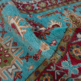 Turquoise Blue & Crimson Runner