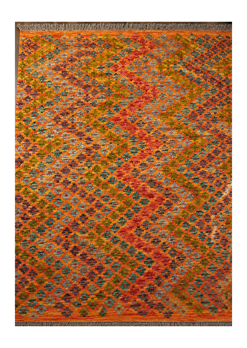 Tribal Sawtooth Cell Kilim