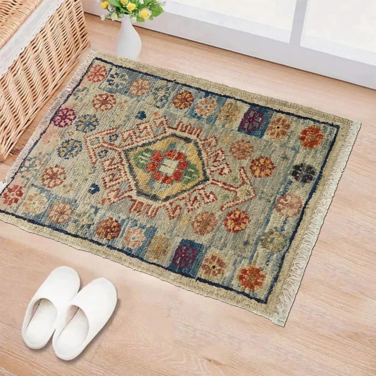 Antique Ivory Diamond Rug