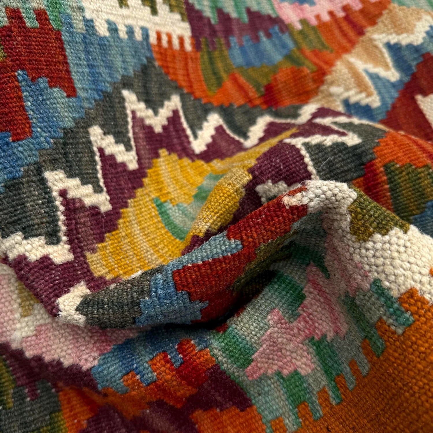 Multicolor Tribal Flatweave Accent Kilim